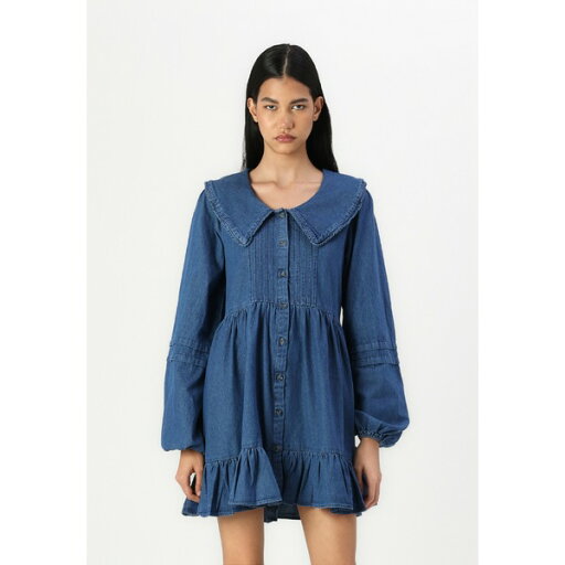 ビー ディ ジー アーバン アウトフィッターズ レディース ワンピース トップス COLLAR DRESS - Denim dress - blue ビー ディ ジー アーバン アウトフィッターズ レディース ワンピース トップス COLLAR DRESS - Denim dress - blue