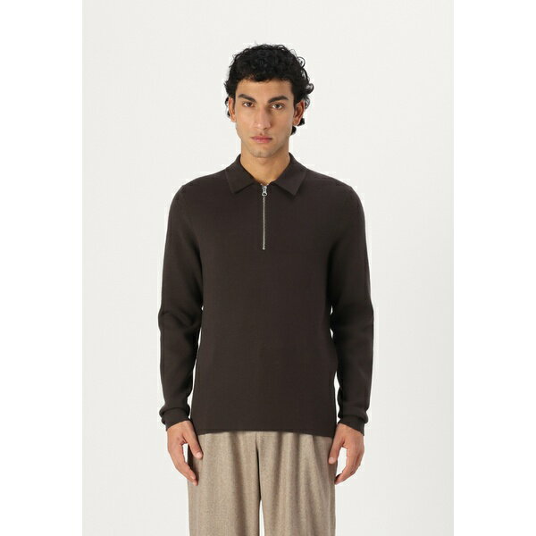サムス サムス メンズ ニット&セーター アウター GUNA HALF ZIP - Jumper - turkish coffee