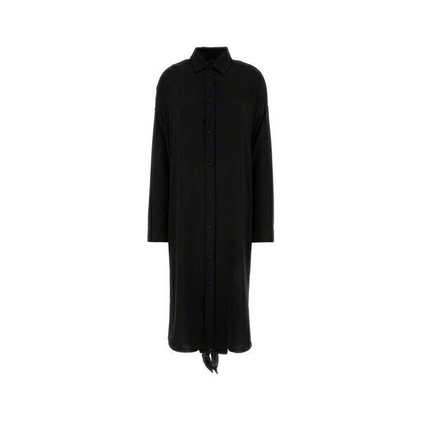 バレンシアガ レディース ワンピース トップス Black Crepe Shirt Dress Blackのサムネイル