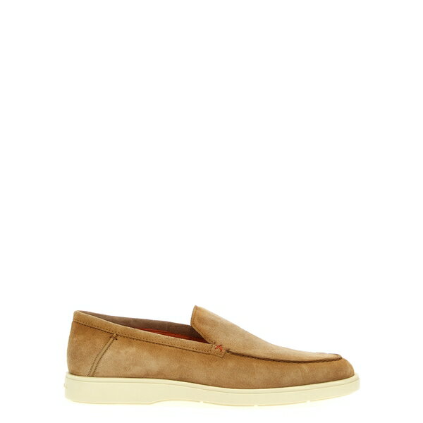 サントーニ メンズ スリッポン・ローファー シューズ Suede Loafers Beige