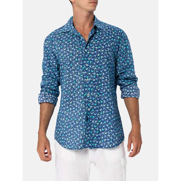 エムシーツーセイントバース メンズ シャツ トップス Man Muslin Cotton Shirt Sikelia With Crabs Pri..