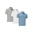 ミオマリオ メンズ ポロシャツ トップス Men's Designer Golf Polo Shirt - 3 Pack Denim blue, gray, w...
