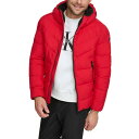 カルバンクライン メンズ ジャケット&ブルゾン アウター Men's Chevron Stretch Jacket With Sherpa Lined Hood Deep Red(4)