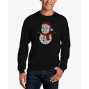 エルエーポップアート メンズ パーカー・スウェットシャツ アウター Men's Christmas Snowman Word Art Crewneck Swea...