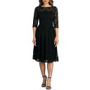 キヨナ レディース ワンピース トップス Women's Luna Lace Cocktail Midi Dress Onyx