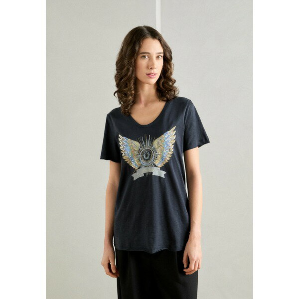 モス モッシュ レディース Tシャツ トップス DECO TEE - Print T-shirt - salute navy