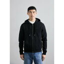 ヴェルサーチ メンズ パーカー・スウェットシャツ アウター BRUSHED CREST THREAD - Zip-up sweatshirt - black