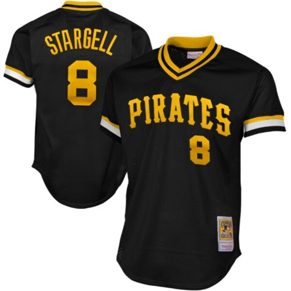 ߥå&ͥ  ˥ե ȥåץ Willie Stargell Pittsburgh Pirates Mitchell &Ness 1982 Authentic Cooperstown Collection Mesh Batting Practice Jersey Black