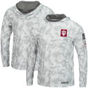 コロシアム メンズ Tシャツ トップス Indiana Hoosiers Colosseum OHT Military Appreciation Long Sleeve Hoodie Top Arctic Camo