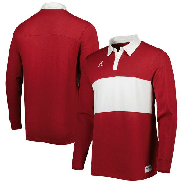 ナイキ メンズ ポロシャツ トップス Alabama Crimson Tide Nike Striped Long Sleeve Polo Crimson