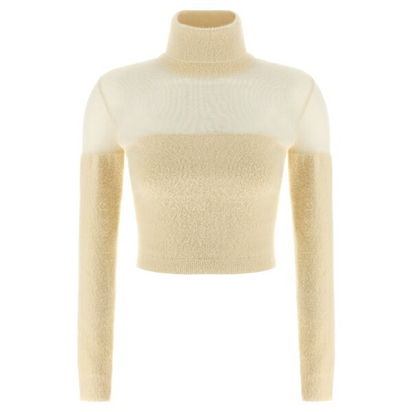 エリザベスフランキ レディース ニット&セーター アウター Brushed Insert Turtleneck Sweater White