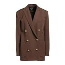 【送料無料】 バルマン レディース ジャケット&ブルゾン アウター Blazers Brown