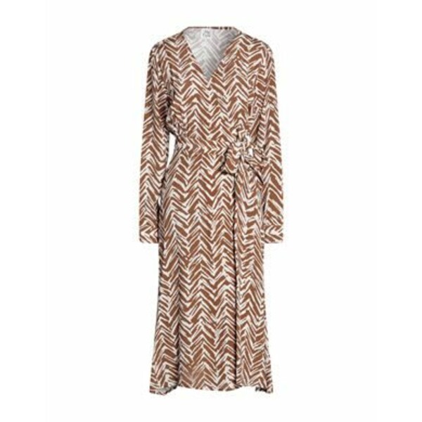 【送料無料】 アティックアンドバーン レディース ワンピース トップス Midi dresses Brown
