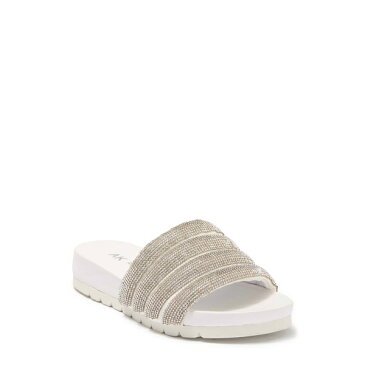 アンクライン レディース サンダル シューズ Gloria Embellished Slide Sandal White