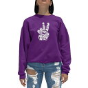 エルエーポップアート レディース パーカー・スウェットシャツ アウター Women's Crewneck Word Art Peace Out Sweatshi...