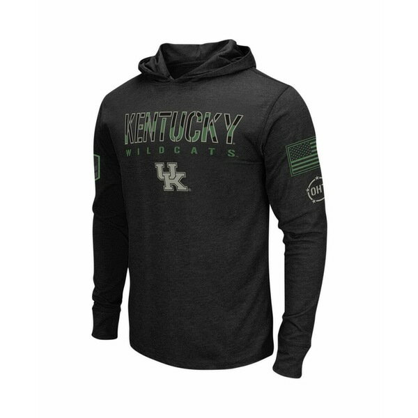 コロシアム メンズ シャツ トップス Men's Black Kentucky Wildcats Big and Tall OHT Military-Inspired Appreciation Tango Long Sleeve Hoodie T-shirt Black