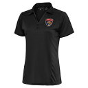 アンティグア レディース ポロシャツ トップス Florida Panthers Antigua Women's Team Logo Tribute Polo Charcoal