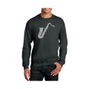 エルエーポップアート メンズ パーカー・スウェットシャツ アウター Men's Word Art Sax Crewneck Sweatshirt Gray(4)