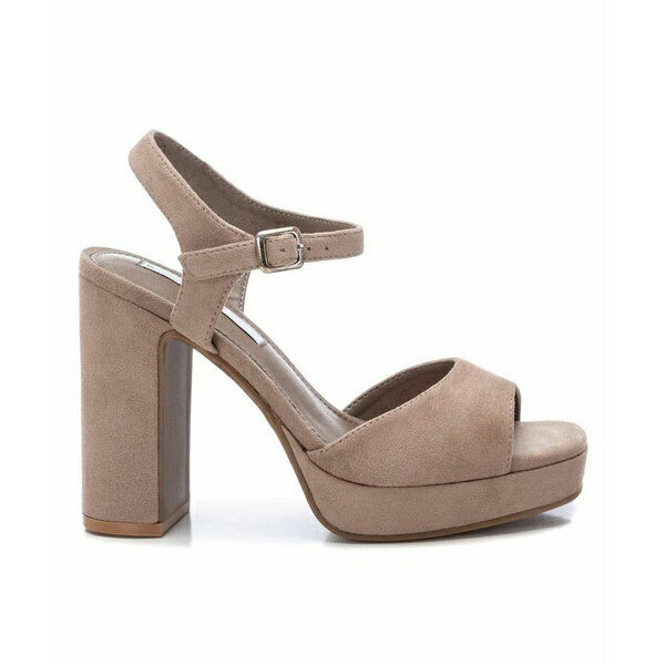 キシタイ レディース サンダル シューズ Women's Heel Suede Sandals By XTI, Beige Beige