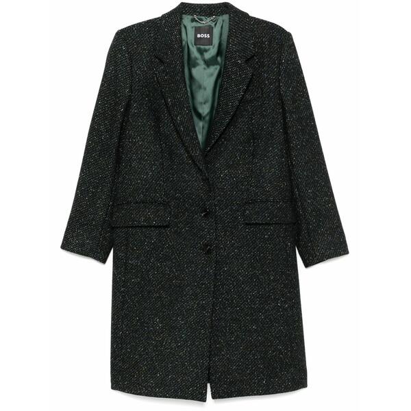 ボス レディース コート アウター Patterned-jacquard coat Blue