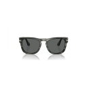 y\ fB[X TOXACEFA ANZT[ Unisex Elio Sunglasses PO3333S Striped Gray