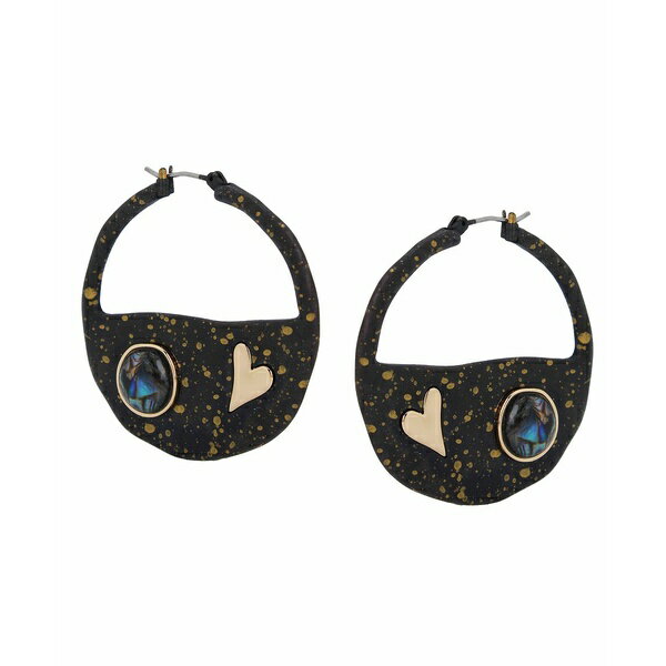 ロバート・リー・モーリス・ソーホー レディース ピアス＆イヤリング アクセサリー Women's Patina Charm Hoop Earrings Black Patina