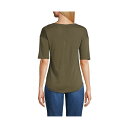 YGh fB[X Jbg\[ gbvX Women's Supima Micro Modal Elbow Sleeve Ballet neck Curved Hem Top Forest moss
