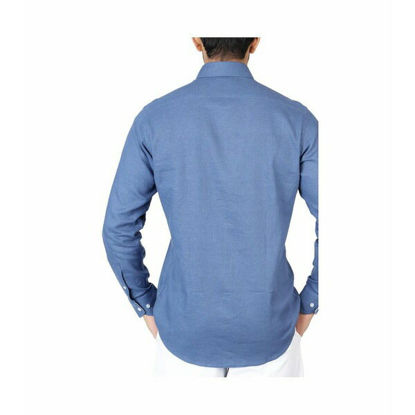 ơ顼С   ȥåץ Solid Linen Long Sleeve Shirt Denim