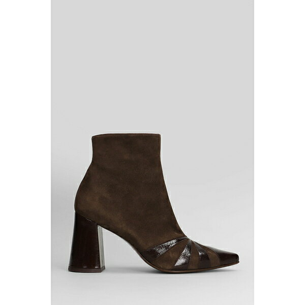 チエミハラ レディース ブーツ シューズ Ludrik High Heels Ankle Boots In Brown Leather brown