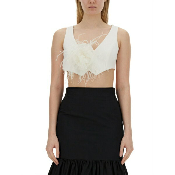 モスキーノ レディース カットソー トップス Vests With Rose. WHITE
