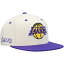 ߥå&ͥ  ˹ ꡼ Los Angeles Lakers Mitchell &Ness Hardwood Classics 2Tone ChainStitch Snapback Hat Cream/Purple