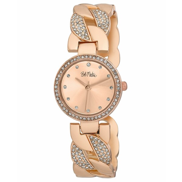 ボブマッキン レディース 腕時計 アクセサリー Unisex Interwoven Crystal Rose Gold-Tone Alloy Bangle Watch 26mm Rose Gold-Tone
