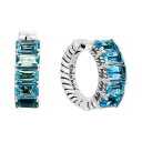 GtB[ RNV fB[X sAXCO ANZT[ EFFY&reg; Blue Topaz Small Hoop Earrings (3-1/3 ct. t.w.) in Sterling Silver, 0.57