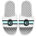 アイスライド メンズ サンダル シューズ NJ/NY Gotham FC ISlide Stripes Slide Sandals White