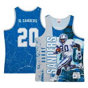 バリー ミッチェル&ネス メンズ Tシャツ トップス Barry Sanders Detroit Lions Mitchell & Ness 1991 Player Burst Tank Top Blue