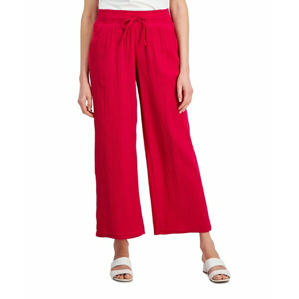 ジェイエムコレクション レディース カジュアルパンツ ボトムス Women 039 s Wide Leg Gauze Pants, Created for Macy 039 s Claret Rose