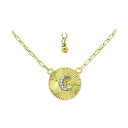 Wj xj[j fB[X lbNXE`[J[Ey_ggbv ANZT[ Cubic Zirconia Moon Disc Pendant Necklace, 16