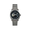 C Y rv ANZT[ Men Impaler Semi-Skeleton Stainless Steel Strap Watch - Black/Silver Black/silver