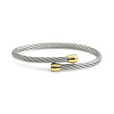 シャリオール レディース ブレスレット・バングル・アンクレット アクセサリー Two-Tone Cable Bypass Bangle Bracelet in PVD Stainless Steel & Gold-Tone Stainless Steel/Gold