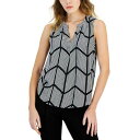 ティー・タハリ レディース カットソー トップス Women's Printed Split-Neck Sleeveless Top Chevron Dot Black