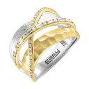 GtB[ RNV fB[X O ANZT[ EFFY&reg; Diamond Round & Baguette Crossover Statement Ring (1/3 ct. t.w.) in 14k Two-Tone Gold 14K Two Tone Gold