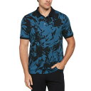 ペリーエリス メンズ ポロシャツ トップス Men's Abstract Print Short Sleeve Polo Shirt Dark Blue