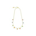 uJt[h} fB[X lbNXE`[J[Ey_ggbv ANZT[ Dangling Rainbow Crystal Necklace Gold with multi color crystals