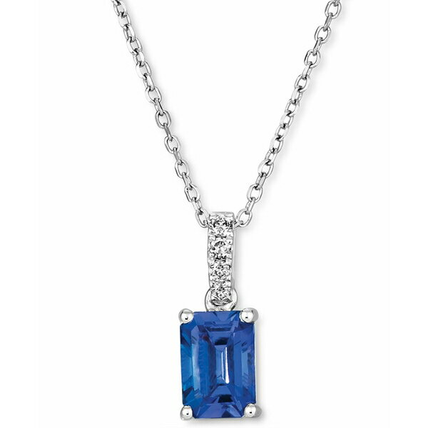 ルヴァン レディース ネックレス・チョーカー・ペンダントトップ アクセサリー Blueberry Tanzanite (3/4 ct. t.w.) & Vanilla Diamond (1/20 ct. t.w.) Pendant Necklace in 14k White Gold Blueberry Tanzanite