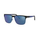 ラルフローレン メンズ サングラス・アイウェア アクセサリー Sunglasses, PH3128 57 MATTE BLACK/MATTE ROYAL BLUE/BLUE MIRROR BLUE