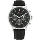 g~[ qtBK[ Y rv ANZT[ Men's Multifunction Black Leather Watch 43mm Black