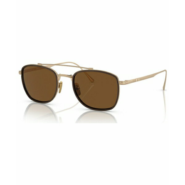 ペルソル メンズ サングラス・アイウェア アクセサリー Men's Polarized Sunglasses, Polar PO5005ST Gold, Brown