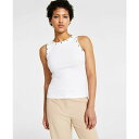 o[X[ fB[X Jbg\[ gbvX Women's Ribbed Grommet-Trim Tank Top, Created for Macy's Bright White