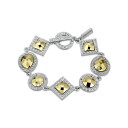 2028 fB[X uXbgEoOEANbg ANZT[ Silver-Tone and Gold-Tone Stone Multi Stone Toggle Bracelet Multi