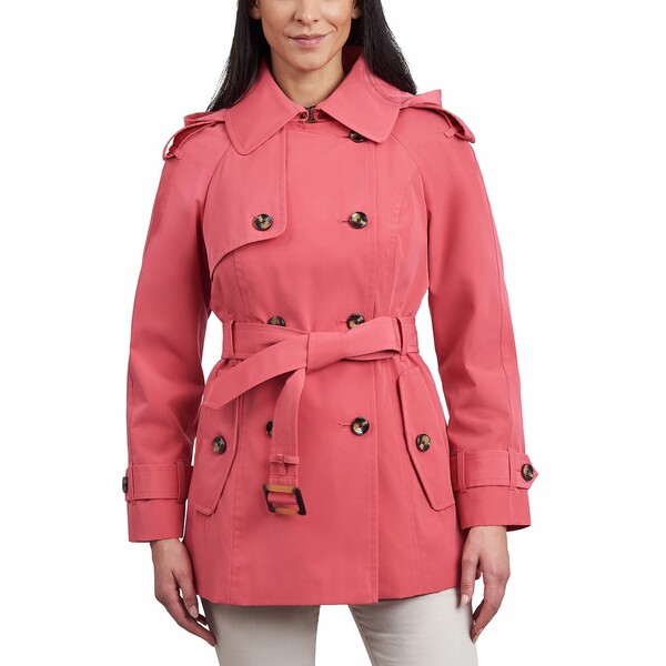 ロンドンフォグ トレンチコート レディース ロンドンフォグ レディース ジャケット＆ブルゾン アウター Women's Double-Breasted Belted Trench Coat Coral